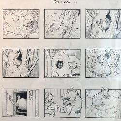 BOUM. PLANCHE ORIGINALE B. RABIER la vache qui rit dessin bd gédéon babar