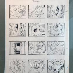 BOUM. PLANCHE ORIGINALE B. RABIER la vache qui rit dessin bd gédéon babar