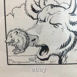 BOUM. PLANCHE ORIGINALE B. RABIER la vache qui rit dessin bd gédéon babar