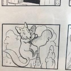 BOUM. PLANCHE ORIGINALE B. RABIER la vache qui rit dessin bd gédéon babar