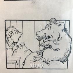 BOUM. PLANCHE ORIGINALE B. RABIER la vache qui rit dessin bd gédéon babar