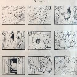 BOUM. PLANCHE ORIGINALE B. RABIER la vache qui rit dessin bd gédéon babar