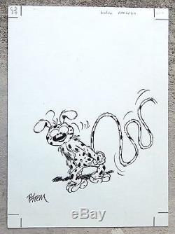 Batem Le Marsupilami dessin original encre de Chine Signée 18X25 (Franquin)
