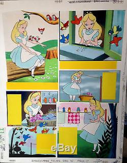 Bd Magnifique Planche Originale Couleurs Alice In Wonderland Birds Washing