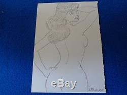 Berthet dessin original pin up planche originale