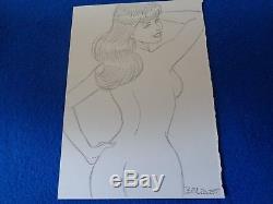 Berthet dessin original pin up planche originale