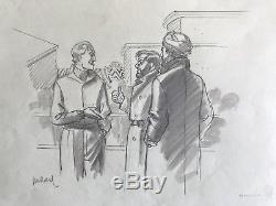 Blake et Mortimer Illustration Originale avec les 2 héros signée (Juillard)