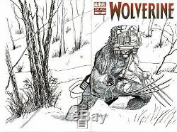 Blank cover WOLVERINE X-MEN par RICHARD PACE dessin original DOUBLE PAGE