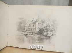 Charmant album de 50 planches de dessins originaux datant de 1860 paysages