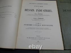 Cours de Dessin Industriel 3 volumes + planches Dupuis 1916