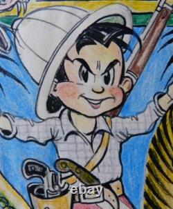 Couverture de PITCHOUNET dessin original de MAT vers 1930 + planche de CHARLOT