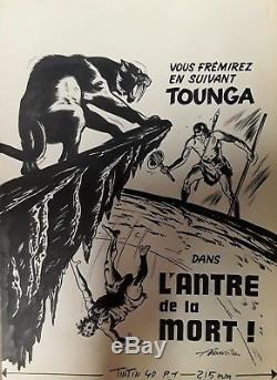 Couverture originale Journal Tintin 1966 Tounga