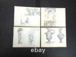 DESSINS 18 PLANCHES DE MOBILIER LOUIS XIV DU MÊME ARTISTE DEBUT 19ème D 247