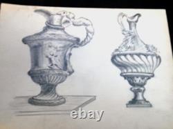 DESSINS 18 PLANCHES DE MOBILIER LOUIS XIV DU MÊME ARTISTE DEBUT 19ème D 247