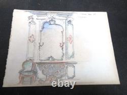 DESSINS 18 PLANCHES DE MOBILIER LOUIS XIV DU MÊME ARTISTE DEBUT 19ème D 247