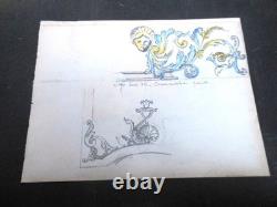 DESSINS 18 PLANCHES DE MOBILIER LOUIS XIV DU MÊME ARTISTE DEBUT 19ème D 247