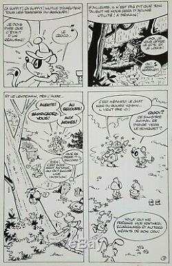 Dessin Encre Planche Originale DUPA (1945-2000) Chlorophylle Tintin 1982