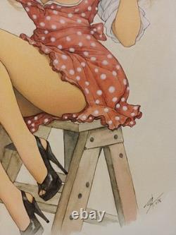Dessin Original Dedicace Bd Planche Femme Pastiche Hommage A La Bd Française 087