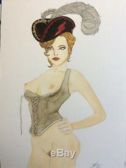 Dessin Original Dedicace Planche Bd Hommage Femme Pirate Marin Pin Up Babe