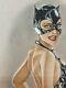 Dessin Original Femme Dedicace Planche Bd Akt Cinema Catwoman Michelle Pfeiffer