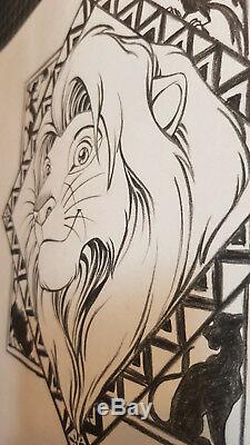 Dessin Original Le ROI LION DISNEY 1994 Artiste Produits Signé Planche Cel ART