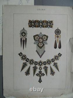 Dessin bijoux 1900 4 planches MOGIS no 7 et une planche A. COFFINEAU