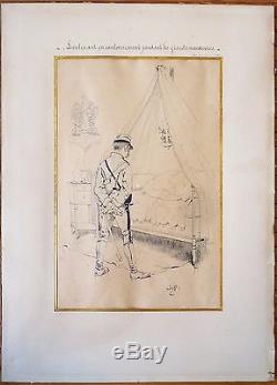 Dessin original de JOB (1858-1931) illustration Militaire militaria 1890