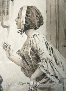Dessin original de Maurice LELOIR (1851-1940) illustration au lavis