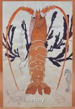 Dessin originaux XXème 6 planches Fruits de mer et crustacés