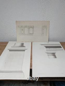 Dessins Originaux Planches d'Ornement & Architecture Intérieure XIXe Siècle Dessins Originaux Planches d'Ornement & Architecture Intérieure XIXe Siècle