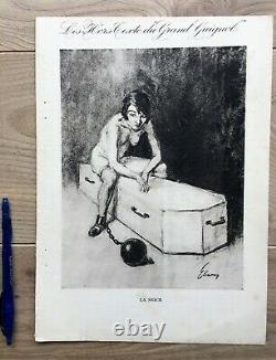 ELSEN 3 Lithographies Planche Hors du texte du Grand Guignol 1927