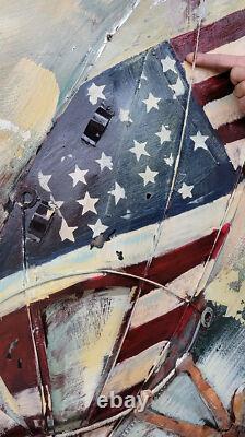 Édition De Planche À Voile 1956 Avec Drapeau Des É. U. Art 3 Dimensions