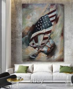 Édition De Planche À Voile 1956 Avec Drapeau Des É. U. Art 3 Dimensions