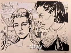 Encre Planche originale de bande dessinée pour le journal Paris Jour circa 1950