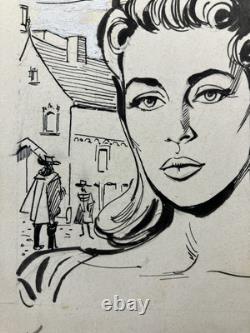 Encre Planche originale de bande dessinée pour le journal Paris Jour circa 1950
