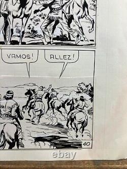 Encre de Chine Planche Bande Dessinée de la Revue Rodéo Tex Willer Numérotée