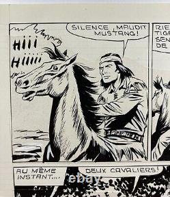 Encre de Chine Planche Bande Dessinée de la Revue Rodéo Tex Willer Numérotée