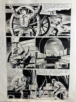 Encre de Chine Planche Bande dessinée de la Revue Rodéo Tex Willer Numérotée Encre de Chine Planche Bande dessinée de la Revue Rodéo Tex Willer Numérotée