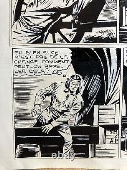 Encre de Chine Planche Bande dessinée de la Revue Rodéo Tex Willer Numérotée