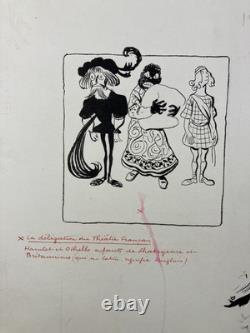 Encre de chine Bande dessinée Projet de planche pour illustration vers 1940