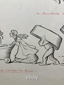 Encre de chine Bande dessinée Projet de planche pour illustration vers 1940