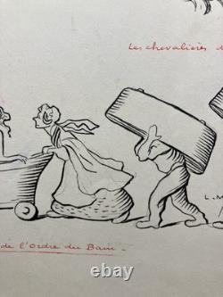 Encre de chine Bande dessinée Projet de planche pour illustration vers 1940