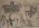Gcb/13-eau Forte Originale-victor Prouv&eacute;-planche D'essai Avec Deux Autoportraits
