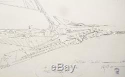 Grand dessin original Philippe DRUILLET le Ring de Wagner 2001 vaisseau drawing