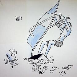 HUMOUR PRESSE Guy VALLS Planche à voile, DESSIN Original signé