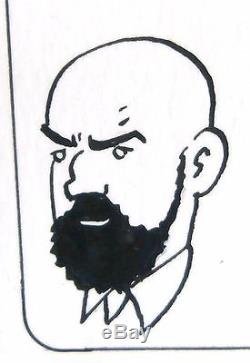 Hergé (Studio) Tintin 6 illustrations en une planche originale encre de Chine