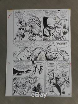 Jean-yves Mitton Mikros Superbe Planche Originale Titans 35 Page 48 + Calque