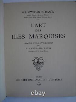 L'ART DES MARQUISES par HANDY EO 1938 Très BEL EX -24 dessins -20 planches