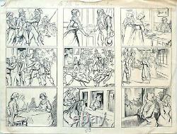 LA FILLE DU CHOUAN Planche originale vers 1910 dessin de VALVERANE