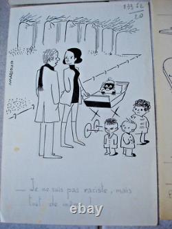 Lot dessin de presse planches originales humour signé Marsoup (JC MARCIREAU)